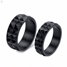 Bulk custom new fashion black shinny gothic couple rings